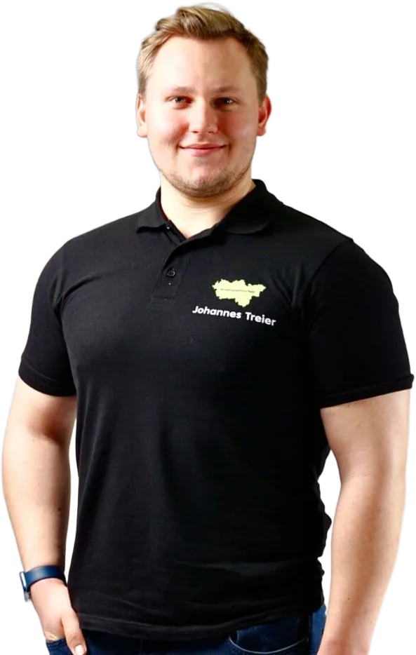 Johannes Treier im Firmenpolo von Reinigungsservice Ruhr